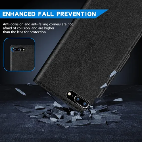 Miniatura 7 de ZZXX Funda tipo cartera para iPhone 7 Plus/iPhone 8 Plus con bloqueo RFID, ranura para tarjetas, función atril, cierre magnético, funda protectora