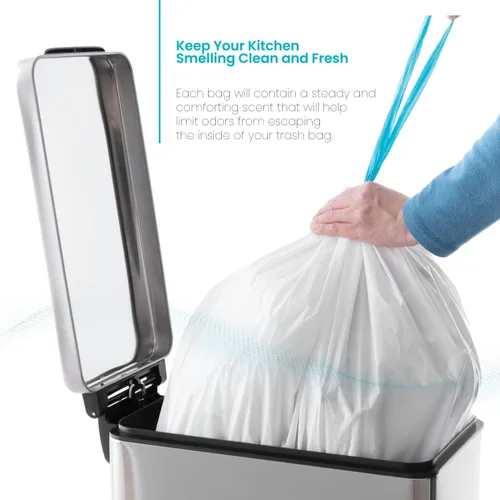 Miniatura 4 de Home Zone Living - Bolsas de basura de cocina de 12 galones con asas de cordón, diseño personalizado resistente para botes de basura de cocina