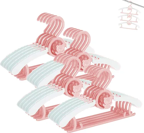 Perchas HGYZE para bebé para armario, colgador antideslizante de 11"-14" ajustable para ropa de bebé para guardería, colgador de plástico para niños