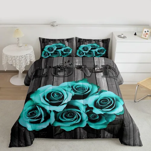 Miniatura 27 de Erosebridal Juego de edredón de corona King y Queen, juego de ropa de cama para parejas adultos, mujeres y hombres, juegos de edredón para boda, San