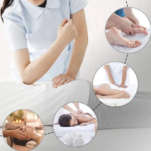 Miniatura 3 de BestMassage Cama de masaje portátil de 24 pulgadas de ancho, cama de pestañas de altura ajustable, 2 mesas de spa plegables con colgador de toallas