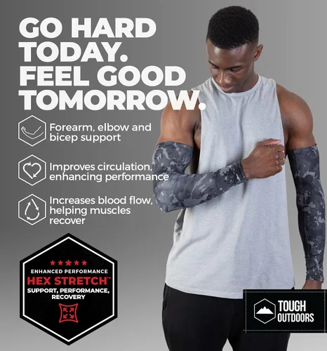 Miniatura 2 de Tough Outdoors Mangas deportivas de compresión para hombres y mujeres, para jóvenes, niños, baloncesto, tiro de fútbol, béisbol