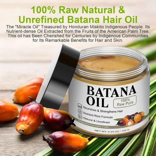 Miniatura 2 de Dr. Sebi Aceite de batana 100% crudo para el crecimiento del cabello, aceite natural y sin refinar, aumenta el grosor y el brillo, repara el daño