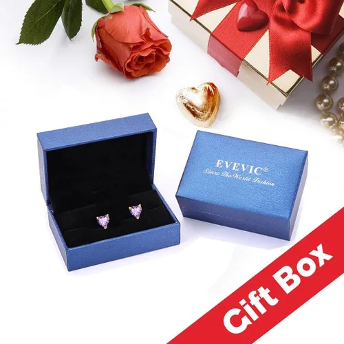 Miniatura 6 de Aretes de cristal austriaco con forma de corazón para mujer, joyería hipoalergénica de plata de ley 925