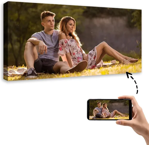 Miniatura 31 de YYYYHPP Impresiones en lienzo con tus fotos, arte de pared personalizado de foto a lienzo, impresión en lienzo para boda, familia, bebé, mascotas