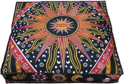 Miniatura 25 de CRAFT KALA Funda de cojín con diseño de mandala, funda de cojín para asiento, hippie, decorativo, bohemio, otomano, de algodón, indio, para sala