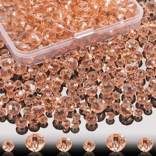 Miniatura 14 de 560 cuentas de cristal facetadas Rondelle, en caja, cuentas espaciadoras para manualidades de bricolaje, 0.236/0.315 pulgadas (colorido)