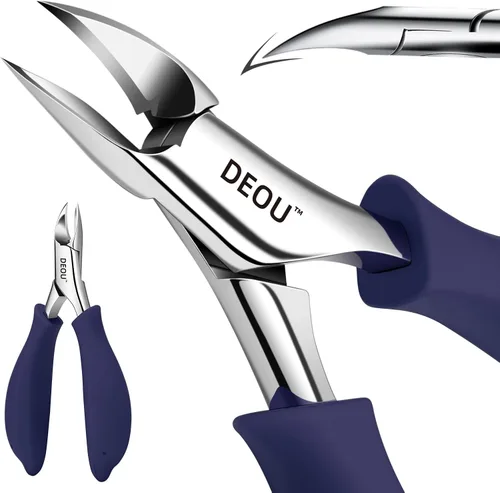 DEOU Cortaúñas profesionales de acero inoxidable para podólogo, alicates de manicura resistentes para uñas gruesas, herramientas cortaúñas de