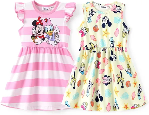 Miniatura 23 de Disney Frozen Elsa - Vestido de princesa Minnie Mouse Stitch para niña, paquete de 2 unidades, manga larga con volantes, conjunto de disfraz de 2 a