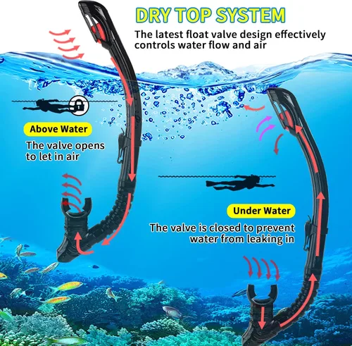 Miniatura 5 de Equipo de esnórquel miope reemplazable para adultos y jóvenes, máscara de buceo antivaho miope y esnórquel de silicona con parte superior seca