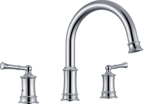 Grifo de bañera romana de cromo pulido, juego de grifo antiguo de 3 agujeros, grifo de bañera de alto flujo de 12 a 16 pulgadas, llenado de bañera
