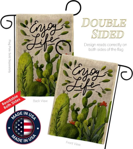 Miniatura 3 de Breeze Decor Cactus Life - Juego de bandera de arpillera para jardín, colgador de pared regional, suroeste, desierto, país, suculentas, área