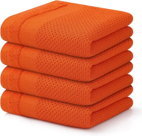 Homaxy Toallas de cocina 100% algodón con tejido de gofre, 13 x 28 pulgadas, súper absorbentes y lavables a máquina, para secar platos, paquete de