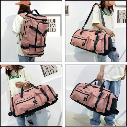 Miniatura 2 de Bolsa de gimnasio para hombres y mujeres, bolsa de viaje deportiva, bolsa de lona para gimnasio, Rosado