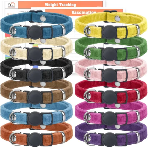 Miniatura 8 de GAMUDA Collares de arena para cachorros, bandas de identificación ajustables de nailon súper suave, diseño de camuflaje, varios colores, juego de 12