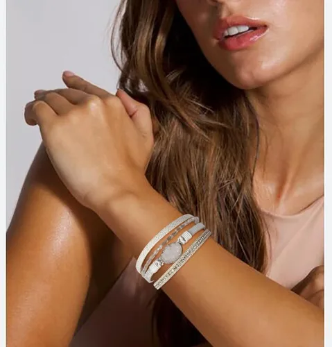 Miniatura 4 de Wovanoo Juego de 3 pulseras de cuero con cierre magnético, pulseras trenzadas para mujeres y niñas