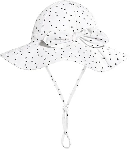 Miniatura 113 de Sombrero de sol para bebé niña con UPF 50+ sombrero de playa ajustable para exteriores con ala ancha