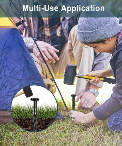 Miniatura 6 de Paquete de 150 estacas de plástico de 8 pulgadas para bordes de paisaje, anclaje de paisaje, estacas de paisaje en espiral para barrera de malezas