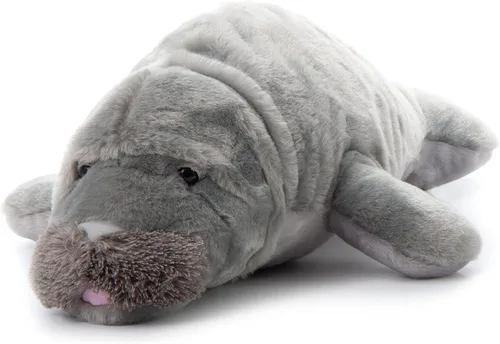 Miniatura 4 de The Petting Zoo Conservation Manatee - Peluche de peluche, regalos para niños, animales del océano, juguete de peluche de manatí de 18 pulgadas