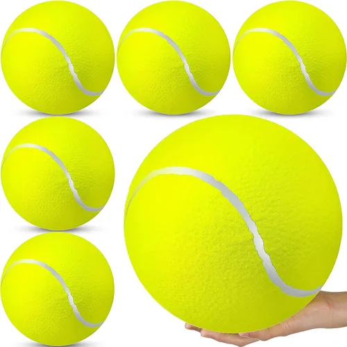 Sratte 6 pelotas de tenis grandes gigantes para perros de 9.5 pulgadas, pelotas inflables de juguete para perros grandes para entrenamiento en