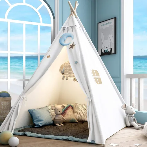 Tienda de campaña tipi Sumerice para niños con funda de transporte, tienda de campaña plegable para niñas, juguete de casa de juegos, regalo para