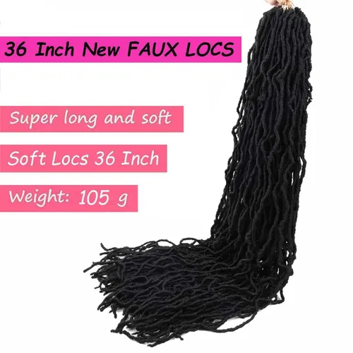 Miniatura 2 de 4 paquetes de rastas suaves de ganchillo de pelo sintético preenrollado, trenzas de ganchillo de diosa, rastas de cabello sintético para mujeres 1b