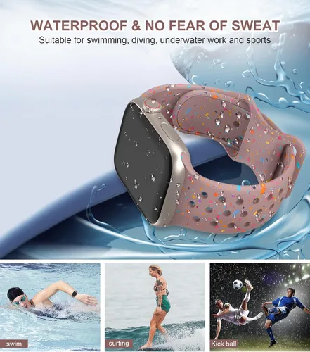 Miniatura 3 de Correas de silicona compatibles con Apple Watch Band de 1.496 in 1.575 in 1.614 in 1.654 in 1.732 in 1.772 in 1.811 in 1.929 in, correa deportiva