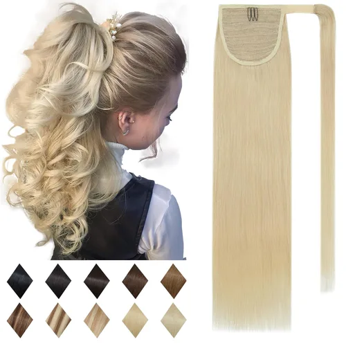 Miniatura 25 de SEGO Pinza de Gancho Extensión de Cola de Caballo Extensiones de Cabello Humano con Pinza para Cola de Caballo Extensiones de Cabello Real de Cola