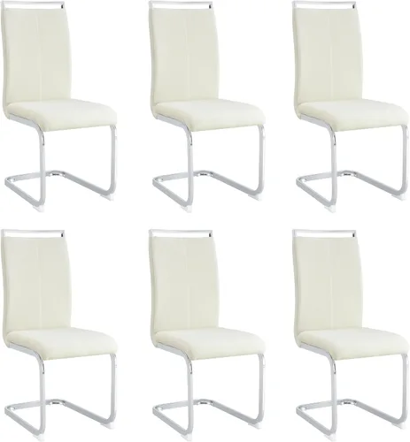 Miniatura 51 de Baysitone Juego de 6 sillas de comedor modernas, sillas laterales de comedor, sillas de cocina con asiento acolchado de piel sintética y respaldo