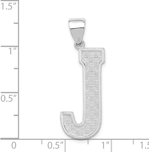 Miniatura 3 de Colgante de plata de ley 925 maciza con letra J del alfabeto 1378in