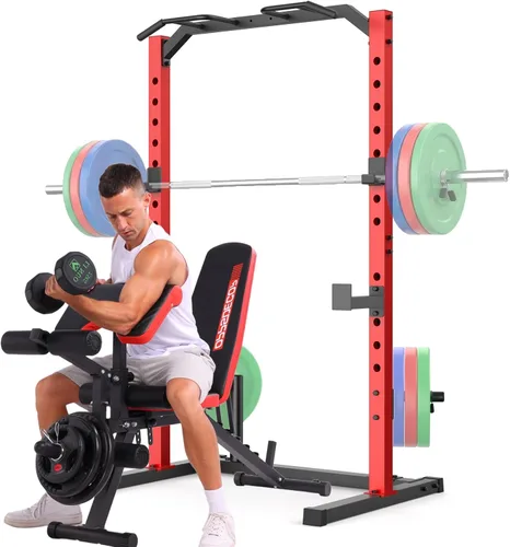 Miniatura 7 de OPPSDECOR Power Cage Power Rack, Multi-Functional Weight Cage with More Training Attachments, Heavy-Duty Construction Squat Rack for Home Gym