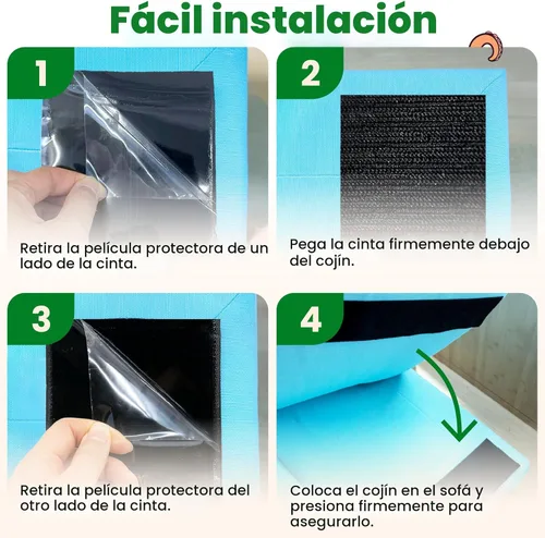 Miniatura 8 de ECOHomes Tiras resistentes para cojines de sofá de 4 pulgadas x 6.5 pies evitan que los cojines de sofá se deslicen. Rollo de cinta adhesiva