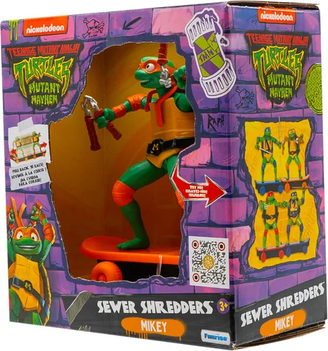 Miniatura 5 de Teenage Mutant Ninja Turtles 12.7 cm Edición de película Sewer Shredders Michelangelo Figura de acción trituradora para edades 3+
