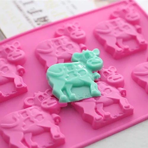 Miniatura 4 de Paquete de 2 moldes de chocolate de vaca, molde para pasteles de ganado lechero, molde de silicona para dulces, fondant, galletas, galletas, molde