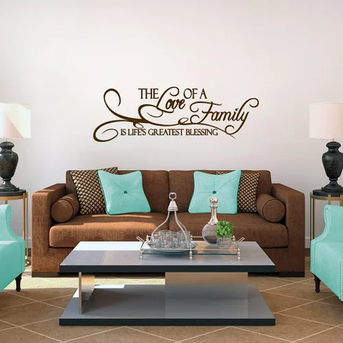 Miniatura 2 de Vinilo decorativo de pared The Love of A Family, pared de habitación familiar, sala de estar, cita de pared de la familia es la mayor bendición