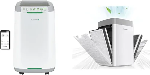Nuwave OxyPure Zero - Purificador de aire inteligente, gran área de hasta 2,002 pies cuadrados, filtración de aire dual de 4 etapas y purificador de