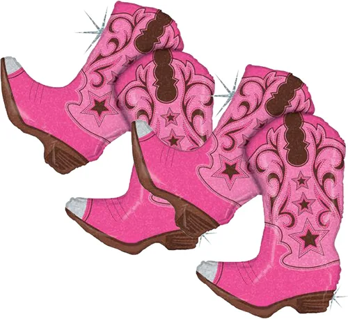 Miniatura 4 de Artisan Owl Botas vaqueras bailarinas rosadas Jumbo 36" Foil Party Balloon – 1 unidad