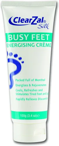 Clearzal Busy Feet - Crema energizante refrescante para pies, repleta de mentol para aliviar el dolor de pies cansados y doloridos, refresca y