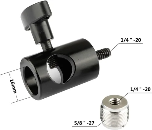 Miniatura 6 de CAMVATE Conector de montaje de soporte de luz con tornillo macho de 5/8 "-27 para soporte de micrófono - 1939