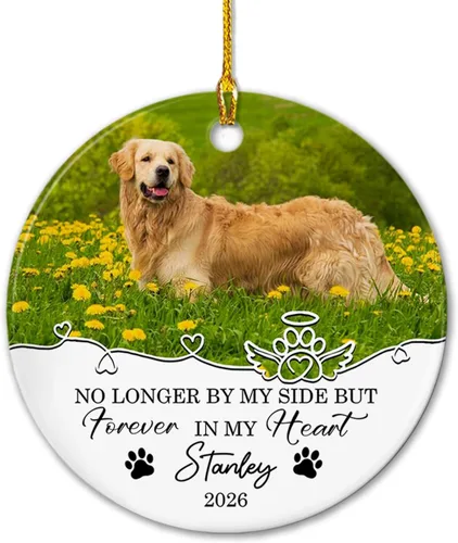 Miniatura 9 de Adorno de cerámica de Navidad personalizado para perro y gato, adorable adorno de Navidad amigable y leal, marco de fotos, adornos de Navidad 2026