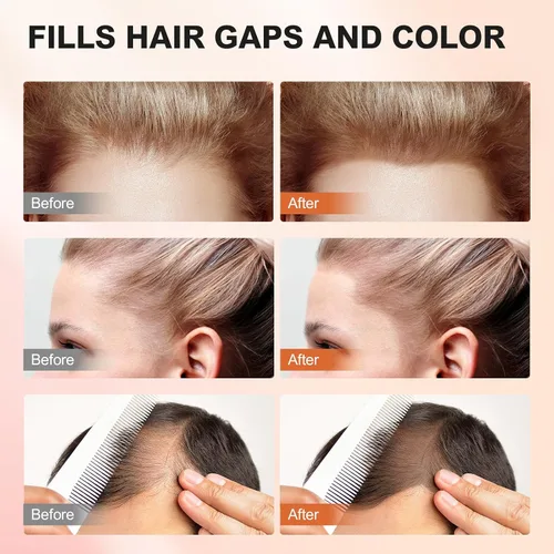 Miniatura 7 de Acosexy Polvo para cubrir las raíces del cabello y la barba, color marrón oscuro para cejas de mujer, cobertura de cabello gris para hombres, puntos