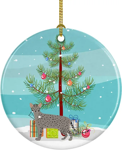 Miniatura 102 de Caroline's Treasures Adorno de cerámica con texto en inglés "Merry Christmas" para colgar en el árbol de Navidad, decoración para el hogar, Navidad