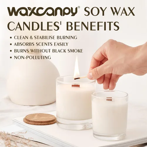 Miniatura 5 de Copos de cera de soja, cera de vela natural Waxcanpy, cera de soja orgánica para hacer velas de la granja, sin aditivos, inofensiva y pura (4.5kg)