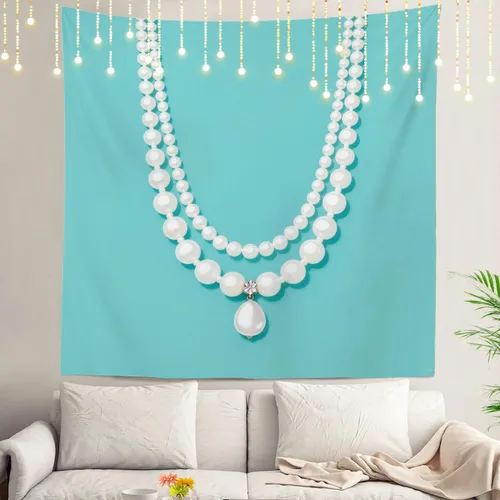 Miniatura 139 de Shrahala Tapiz de pared azul brillante, acuarela azul degradado para colgar en la pared, tapiz grande decorativo de fibra de poliéster, dobladillo