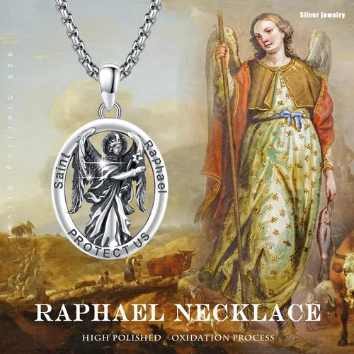 Miniatura 398 de Collar con colgante de plata de ley 925 con medalla de San Patrón, joyería religiosa para hombres y mujeres, con cadena de acero inoxidable 316L