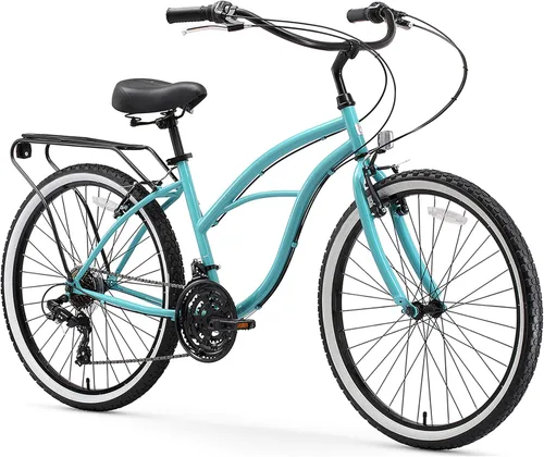 Miniatura 14 de sixthreezero Around The Block - Bicicleta de playa para mujer Azul verde azulado con asiento negro/puños