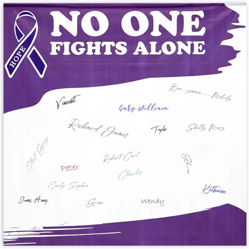 Miniatura 7 de Outus Cartel de autógrafo de cinta multicolor para concientización sobre el cáncer, 6 x 6 pies, póster consciente del cáncer, salud mental