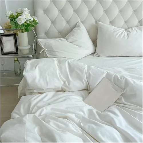 Miniatura 5 de Bed, White Duvet Cover Set Soft Double Large Super Soft Bedding Set Duvet Cover Sheet Pillowcase