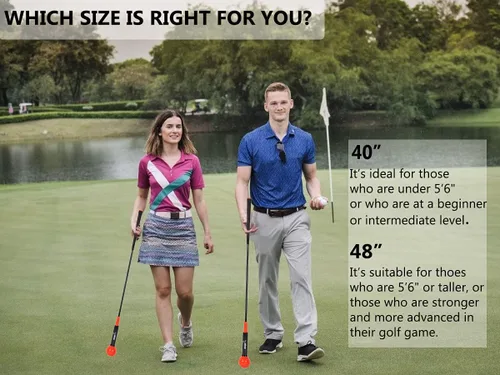 Miniatura 5 de Entrenador de swing de golf de 48 pulgadas/40 pulgadas, palo de calentamiento para fuerza, flexibilidad, entrenamiento de tempo, ayuda de práctica
