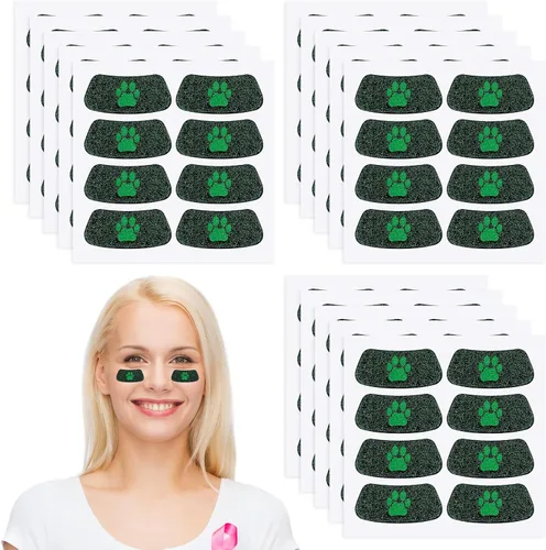 Miniatura 20 de Cholemy 120 pares de calcomanías negras de ojo a granel, calcomanías con purpurina de béisbol, fútbol, sóftbol, fiesta, accesorios para el día
